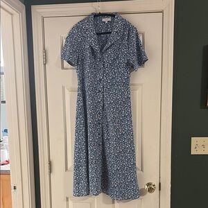 RIHOAS Blue Floral Midi Dress